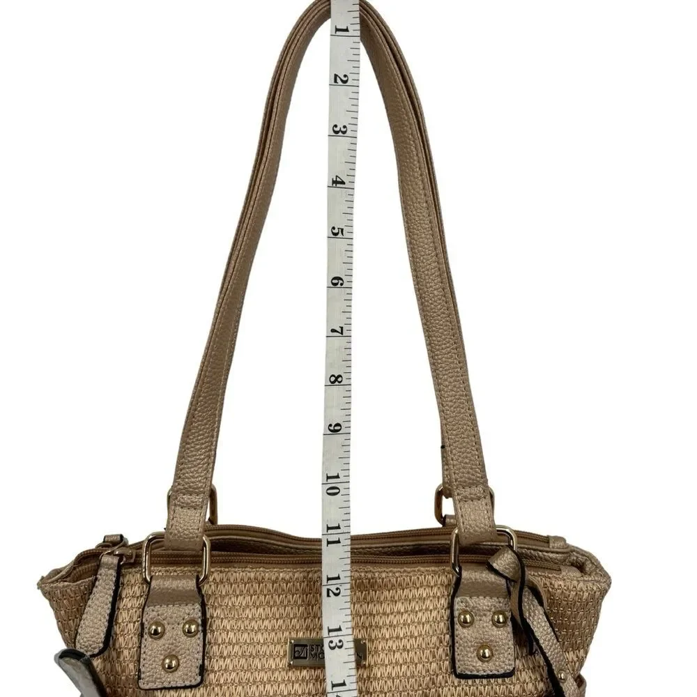 Stone Mountain Metallic Gold Straw Shoulder Bag NWOT